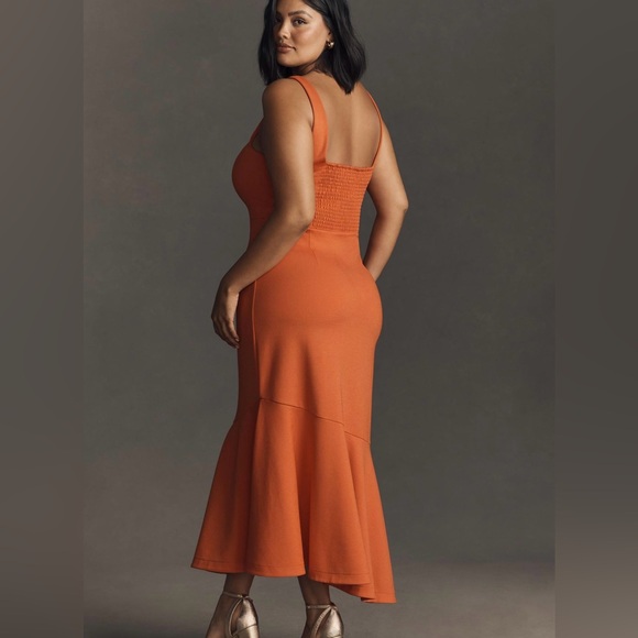 The Ariana Square-Neck Asymmetrical Ruffle-Hem Dress - Picture 6 of 12